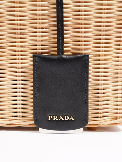 Prada Basket Bag Natural / Black Wicker