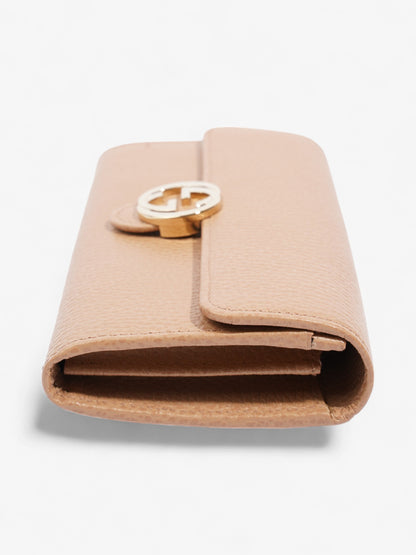 Gucci Interlocking G Continental Wallet Beige Calfskin Leather