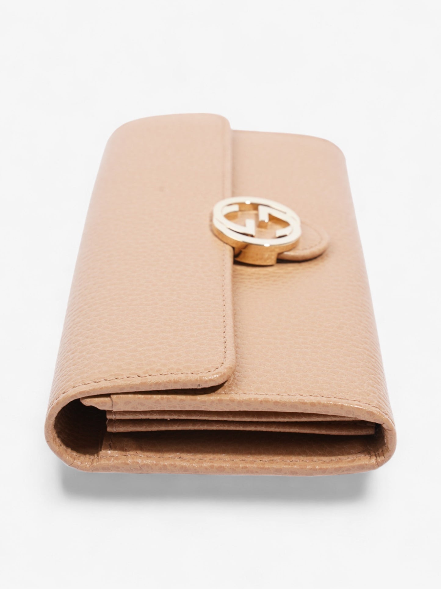 Gucci Interlocking G Continental Wallet Beige Calfskin Leather