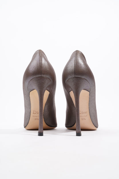 Christian Dior Bronze Heels 100 Bronze Canvas EU 37.5 UK 4.5