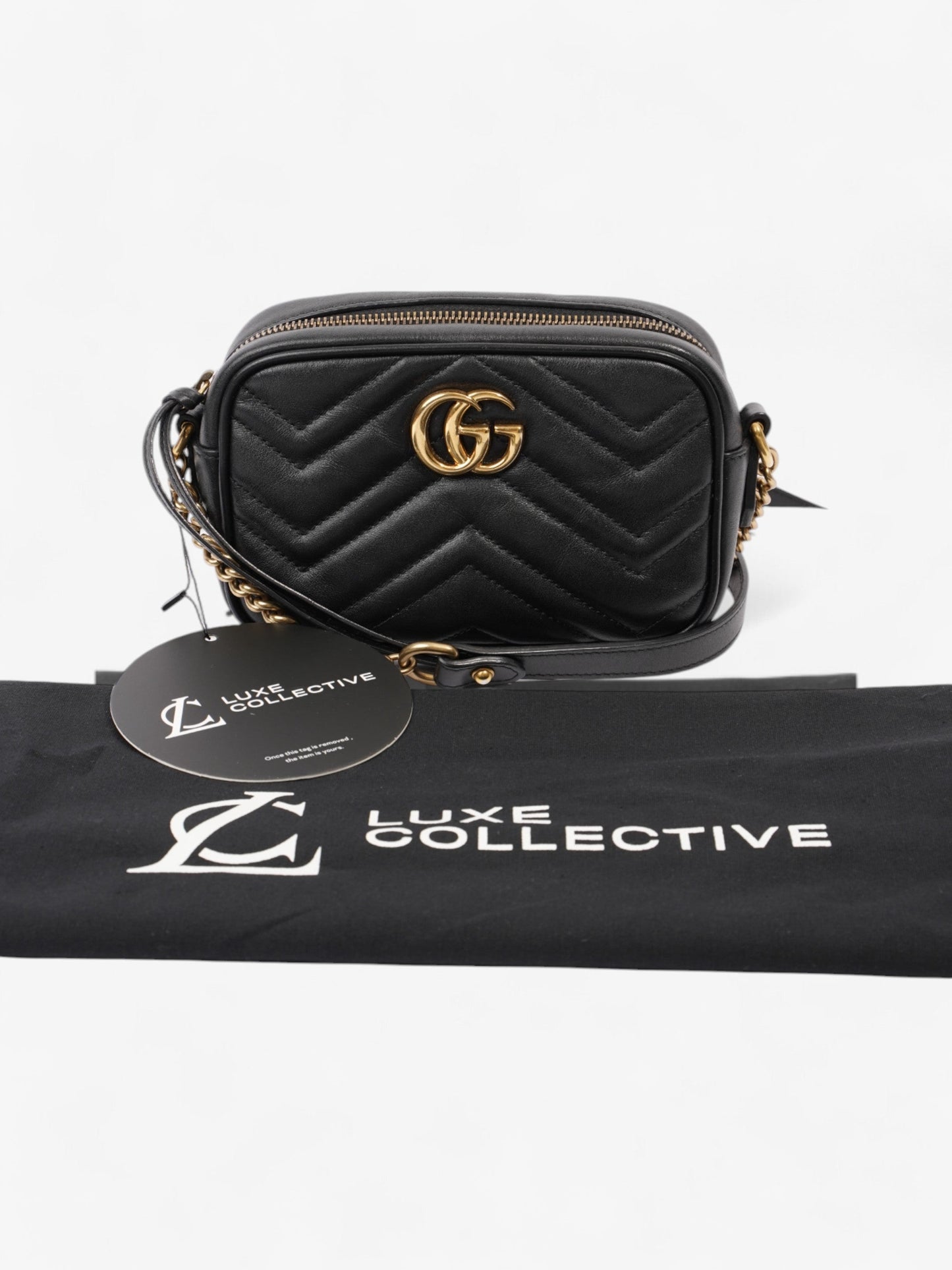 Gucci GG Marmont Black Matelasse Leather Mini