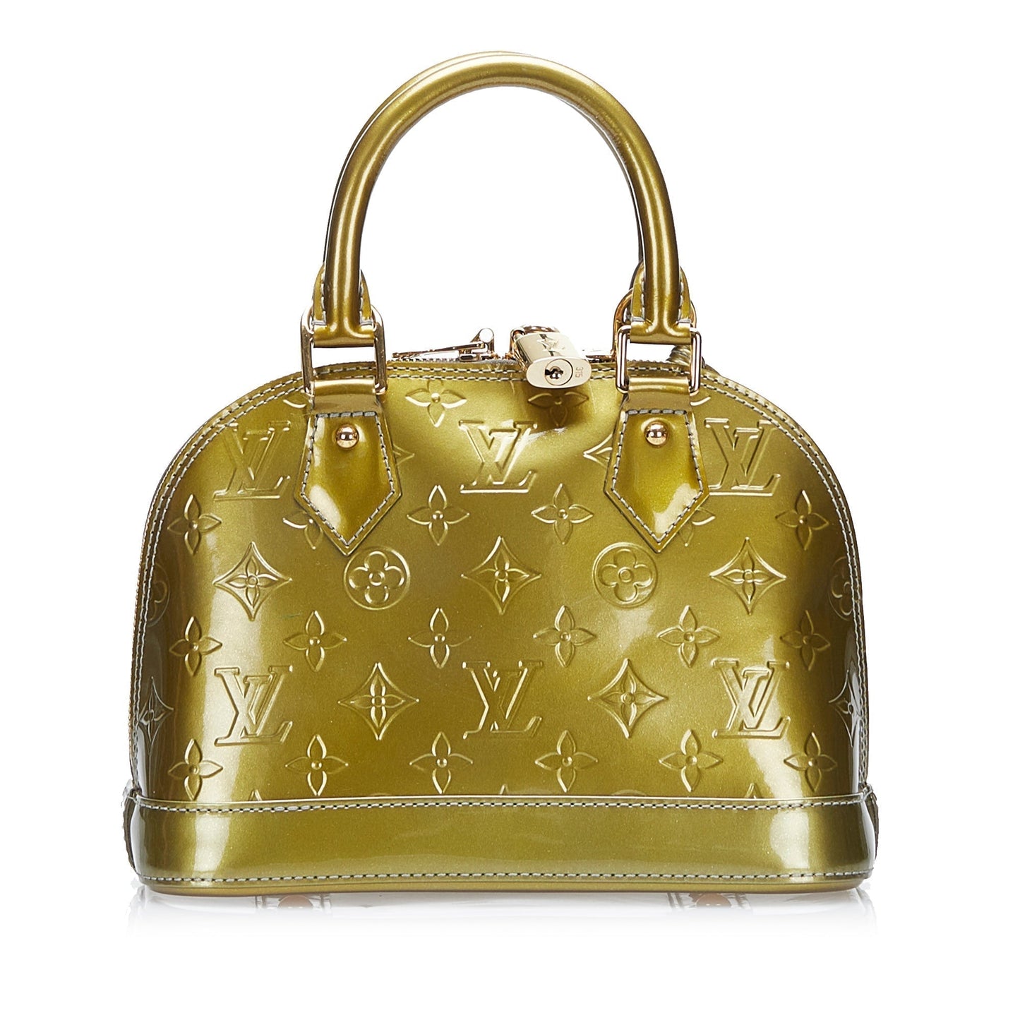 LOUIS VUITTON Monogram Vernis Alma BB Gold