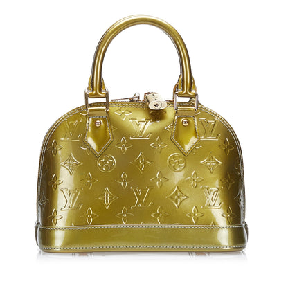 LOUIS VUITTON Monogram Vernis Alma BB Gold