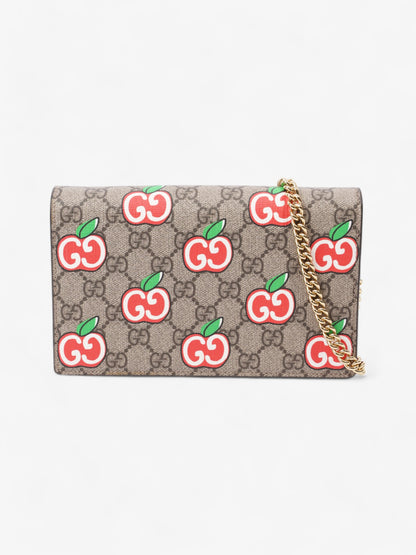 Gucci Monogram Apple Chain Wallet GG Supreme / Red / Green Canvas