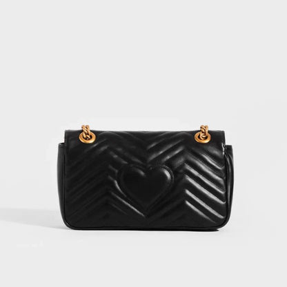 GUCCI GG Marmont Small Matelassé Shoulder Bag in Black
