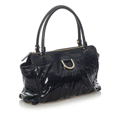 Gucci Abbey D-Ring Patent Leather Handbag