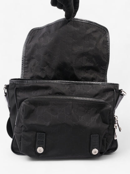 Gucci Monogram Messenger Bag Black Nylon