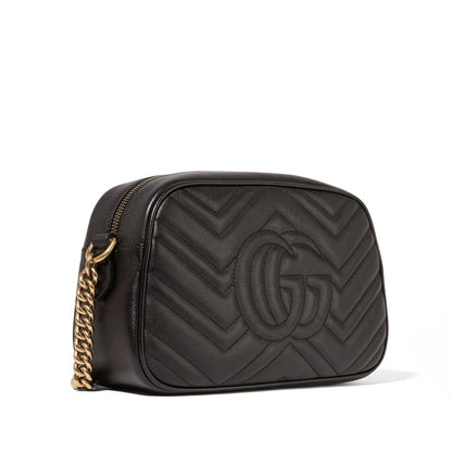 Gucci 447632 520981 Women's Black Quilted Leather GG Marmont Shoulder bag (GG2069)