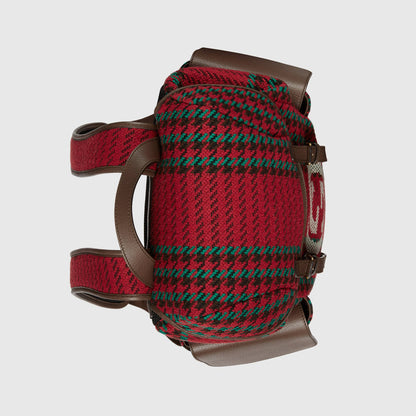 Gucci 625939 2J9AT 8274 Unisex's Multi-Color Houndstooth Fabric / Calf-Skin Leather Backpack (GG2074)