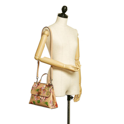 Gucci Bamboo Daily Blooms Leather Satchel