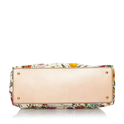 Gucci Bamboo Flora Canvas Handbag