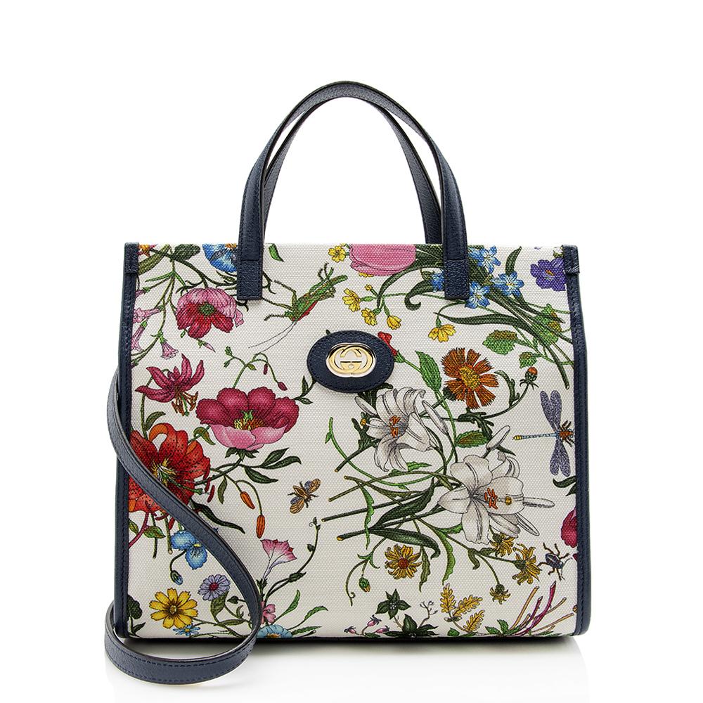 Gucci Canvas Flora Tote (SHF-14517)