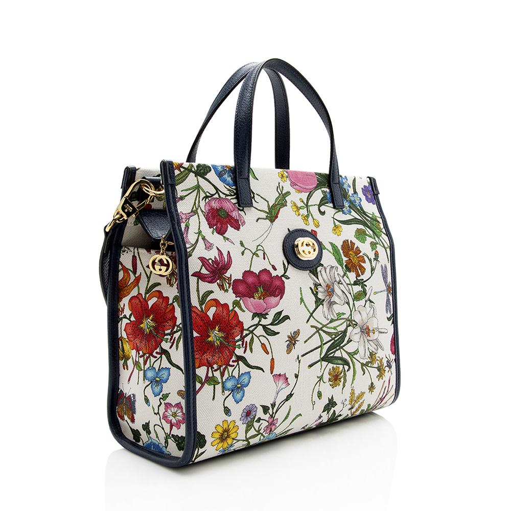 Gucci Canvas Flora Tote (SHF-14517)