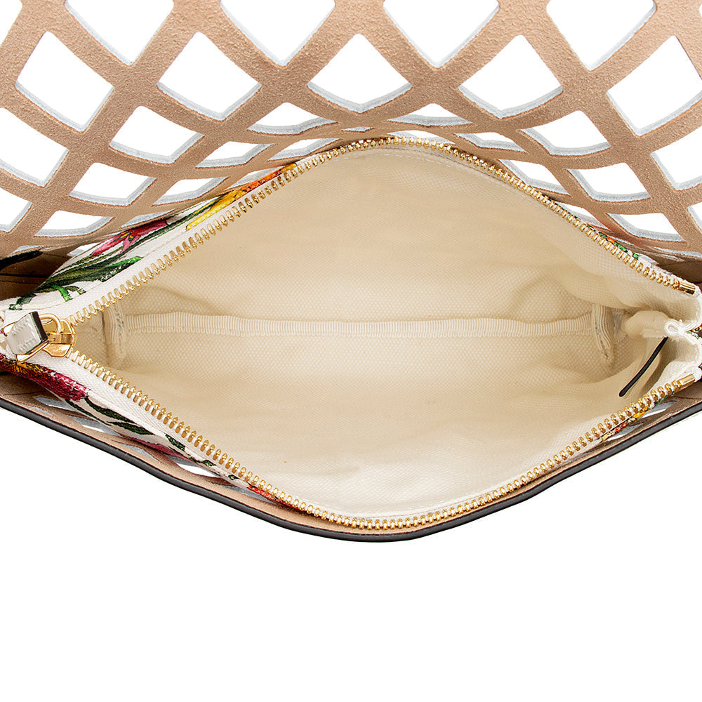 Gucci Cutout Leather Floral Shoulder Bag