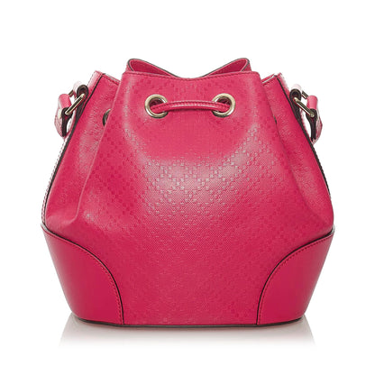 Gucci Diamante Bright Leather Bucket Bag