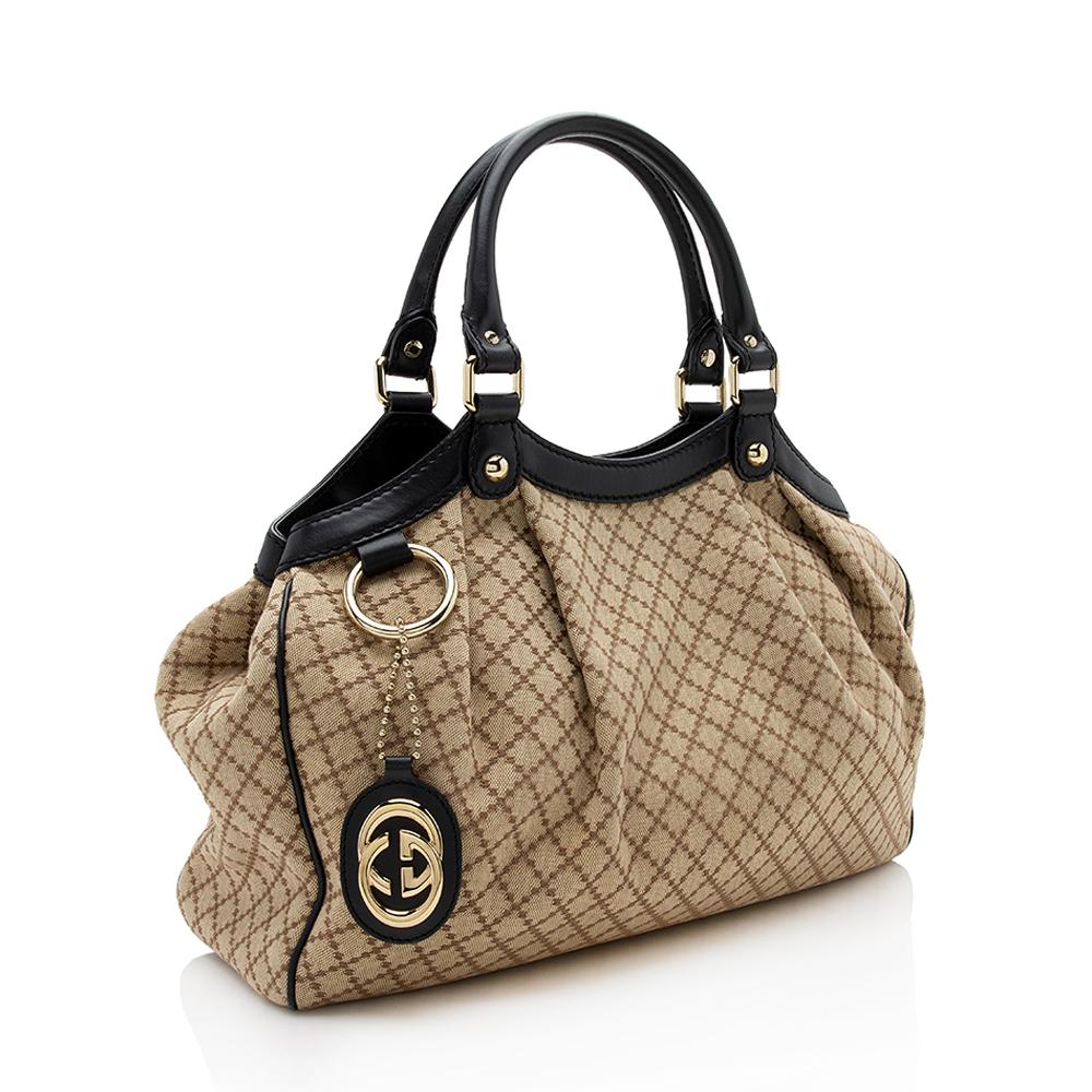 Gucci Diamante Canvas Sukey Medium Tote