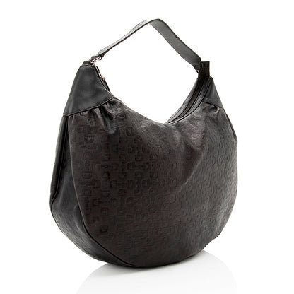 Gucci Embossed Leather Horsebit Large Hobo - FINAL SALE