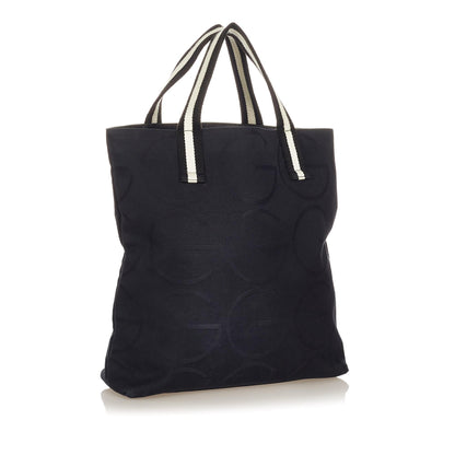 Gucci G Logo Canvas Web Tote Bag