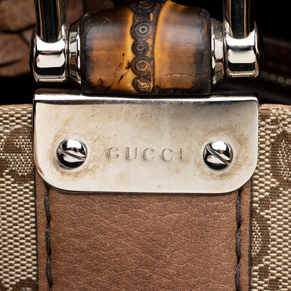 Gucci GG Canvas Bamboo Bar Medium Tote - FINAL SALE