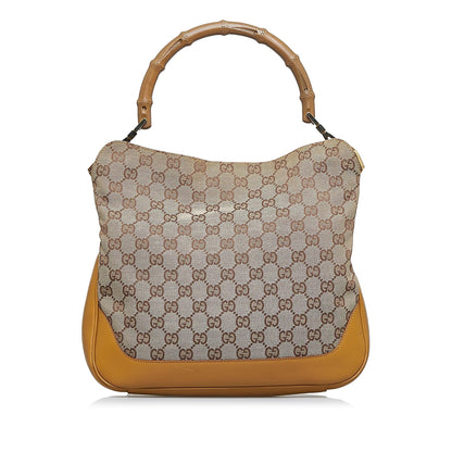 Gucci GG Canvas Bamboo Web Satchel (SHG-vNpbkC)