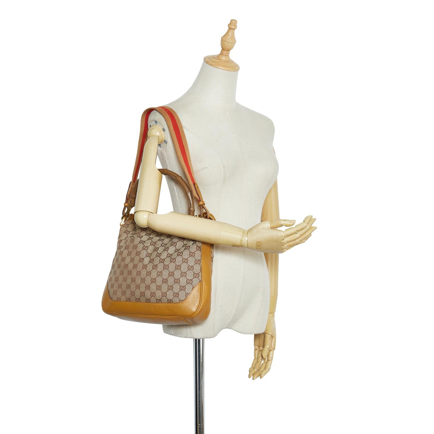 Gucci GG Canvas Bamboo Web Satchel (SHG-vNpbkC)