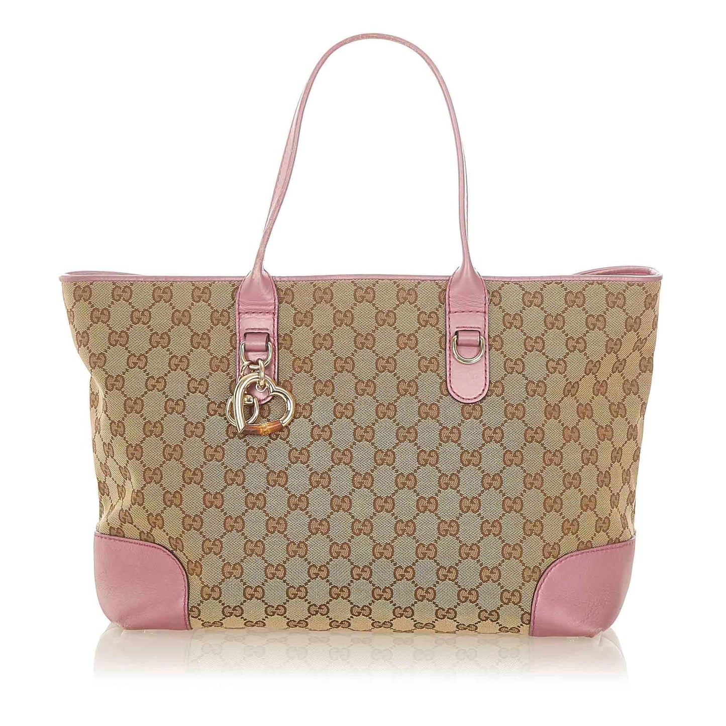 Gucci GG Canvas Heart Bit Tote Bag (SHG-20429)