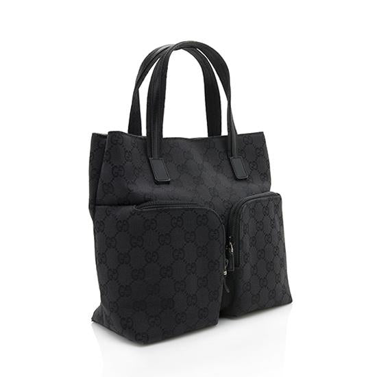 Gucci GG Canvas Leather Double Pocket Mini Tote