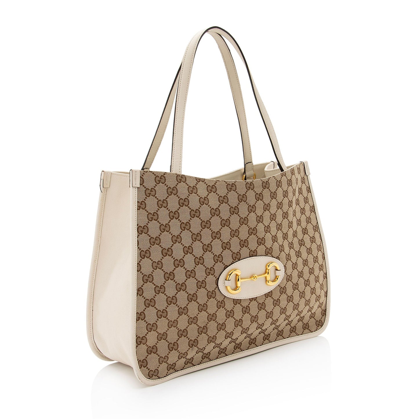 Gucci GG Canvas Leather Horsebit 1955 Tote (SHF-JmQOXy)