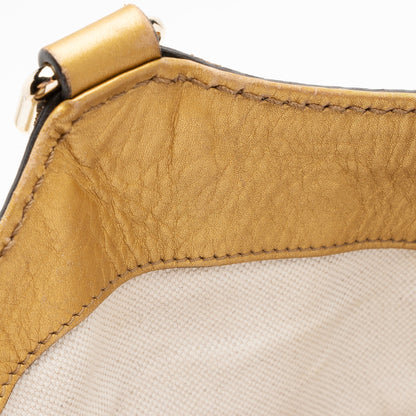 Gucci GG Canvas Metallic Leather Sukey Large Tote