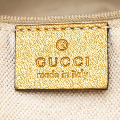 Gucci GG Canvas Metallic Leather Sukey Large Tote