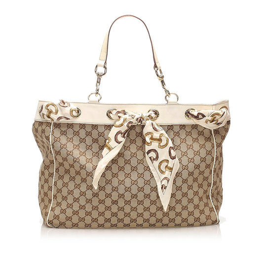 Gucci GG Canvas Positano Tote Bag (SHG-11502)