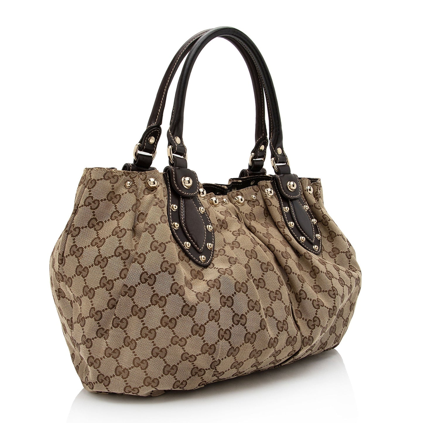 Gucci GG Canvas Studded Pelham Small Tote (SHF-YGNY3j)