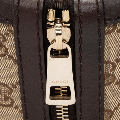 Gucci GG Canvas Vintage Web Medium Boston Bag