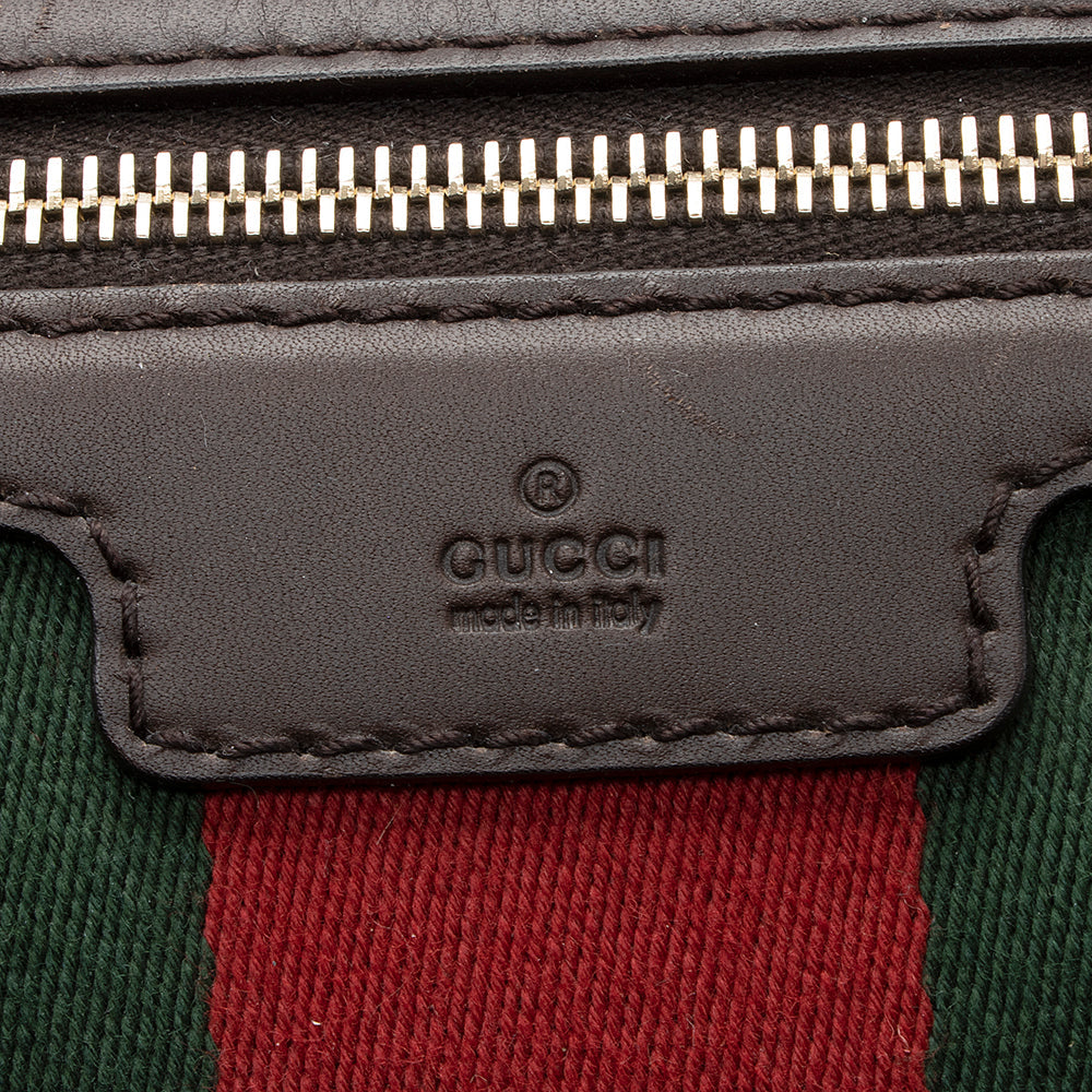Gucci GG Canvas Vintage Web Medium Boston Bag