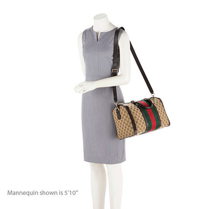 Gucci GG Canvas Vintage Web Medium Boston Bag