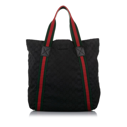 Gucci GG Canvas Web Tote Bag (SHG-20457)
