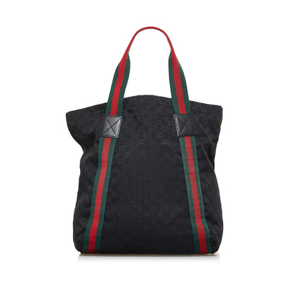 Gucci GG Canvas Web Tote Bag (SHG-XHMOLG)