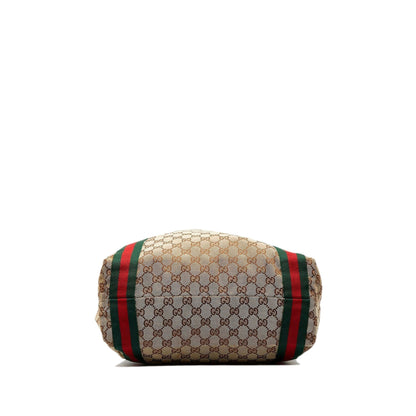 Gucci GG Canvas Web Tote (SHG-eVHpYS)