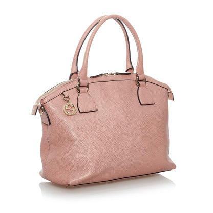 Gucci GG Charm Dome Leather Satchel