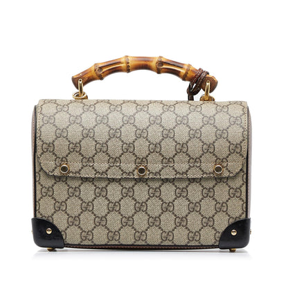 Gucci GG Supreme Bamboo Padlock Satchel (SHG-rOgtY6)