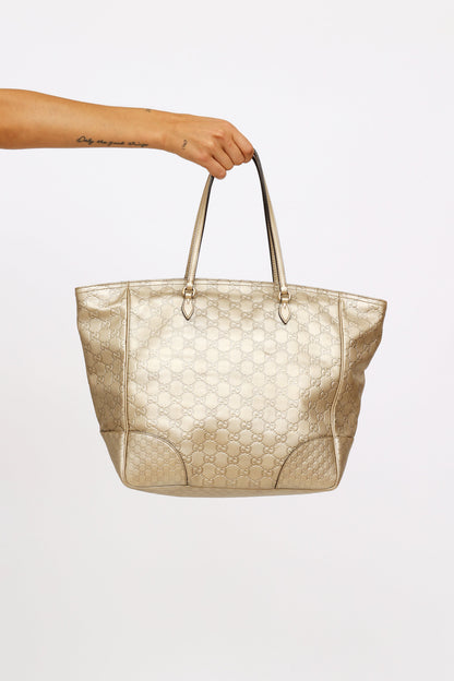 Gold Guccissima Bree Tote Bag