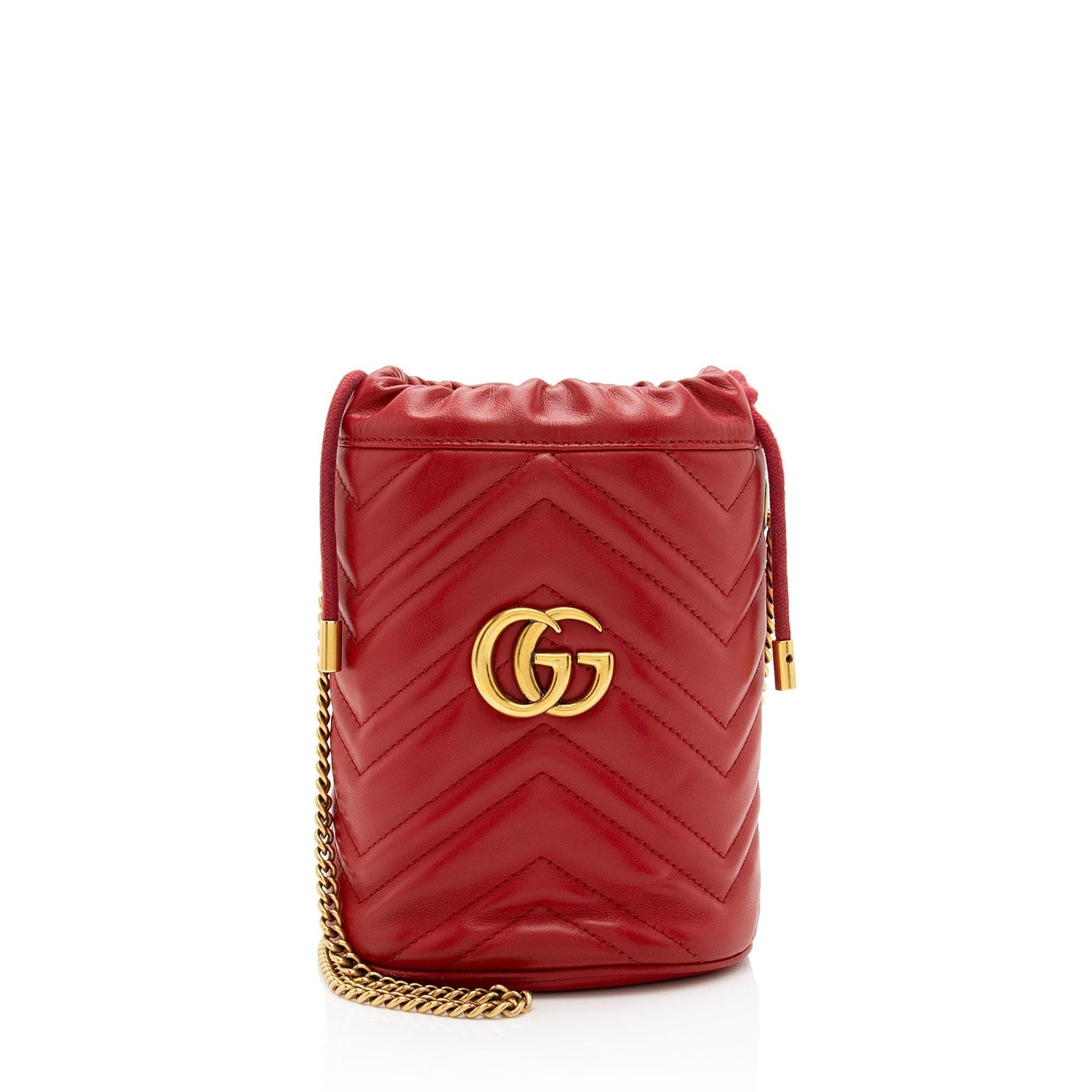 Gucci Matelasse Leather GG Marmont Mini Bucket Bag (SHF-T9mlN1)