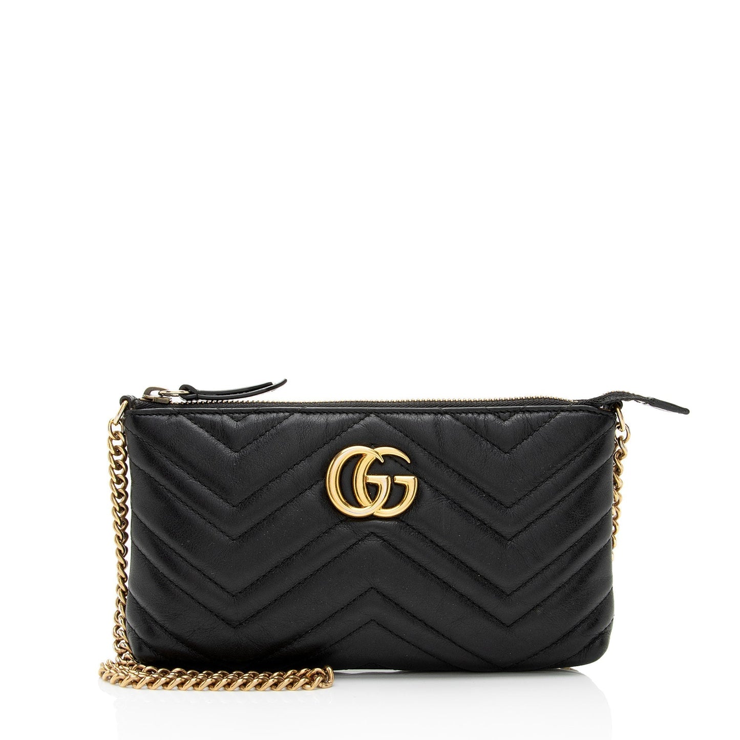 Gucci Matelasse Leather GG Marmont Mini Chain Bag (SHF-CwKDsc)