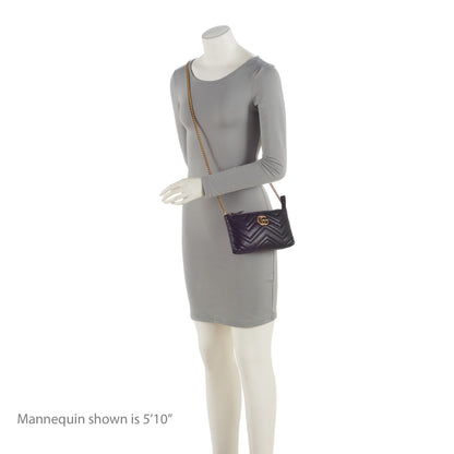 Gucci Matelasse Leather GG Marmont Mini Chain Bag (SHF-CwKDsc)