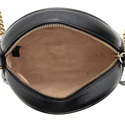 Gucci Matelasse Leather GG Marmont Round Mini Shoulder Bag