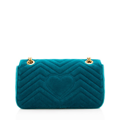 Gucci Matelasse Velvet GG Marmont Small Shoulder Bag