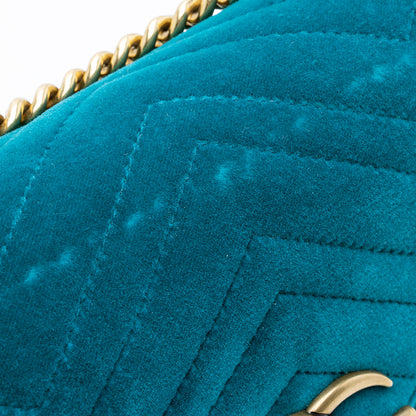 Gucci Matelasse Velvet GG Marmont Small Shoulder Bag