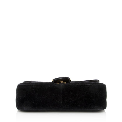 Gucci Matelasse Velvet GG Marmont Small Shoulder Bag