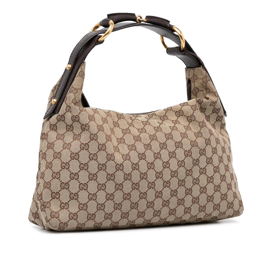 Gucci Medium GG Canvas Horsebit Hobo (SHG-EgWdH2)