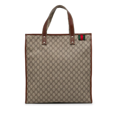 Gucci Medium GG Supreme Web Loop Vertical Tote (SHG-fppdZz)